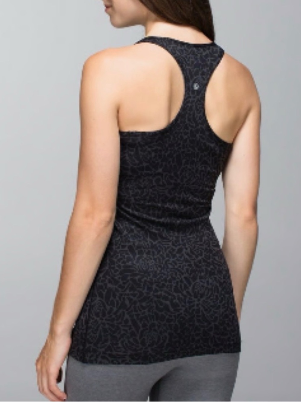 Lululemon cool Racerback Tank Top Gray Black Size 10